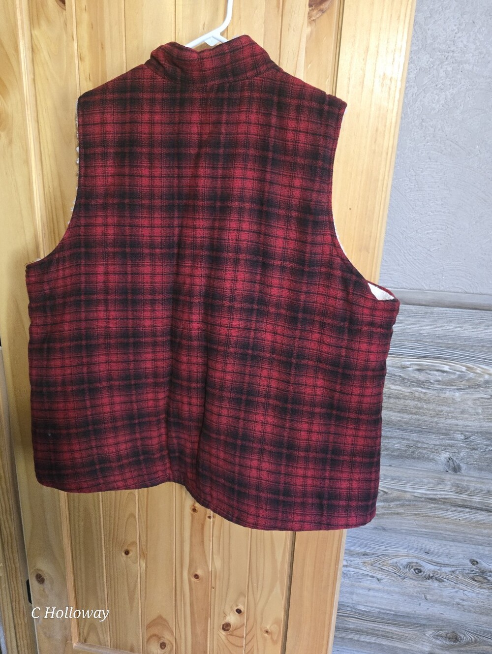 NWT Maurices Women’s Plus 3X Red/Black Plaid Lined Sherpa Full Zip Vest Pockets - Picture 4 of 8